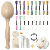 Maxbell Darning Egg Darning Needle Kit Wooden Darning Mushroom Tools for Socks