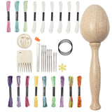 Maxbell Darning Egg Darning Needle Kit Wooden Darning Mushroom Tools for Socks