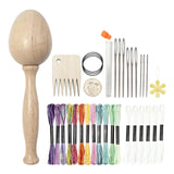 Maxbell Darning Egg Darning Needle Kit Wooden Darning Mushroom Tools for Socks