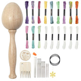 Maxbell Darning Egg Darning Needle Kit Wooden Darning Mushroom Tools for Socks
