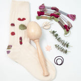 Maxbell Darning Egg Darning Needle Kit Wooden Darning Mushroom Tools for Socks