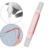 Maxbell Double Needle Threader Accs Hand Sewing for Household Needlecraft Embroidery Pink