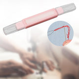 Maxbell Double Needle Threader Accs Hand Sewing for Household Needlecraft Embroidery Pink