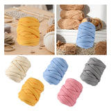 Maxbell 250G/0.55lbs Chunky Yarn Jumbo Tube Yarn for Craft DIY Throw Sofa Bed Pillow Cream