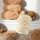 Maxbell 250G/0.55lbs Chunky Yarn Jumbo Tube Yarn for Craft DIY Throw Sofa Bed Pillow Cream
