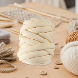 Maxbell 250G/0.55lbs Chunky Yarn Jumbo Tube Yarn for Craft DIY Throw Sofa Bed Pillow Cream