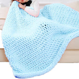 Maxbell Thick Chunky Yarn Hand Knitting DIY Weight Yarn for Throw Rug Making Weaving light blue