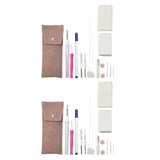 Maxbell Embroidery Punch Needle Set Sturdy Handmade for Children Adults Cross Stitch Pink