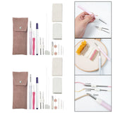 Maxbell Embroidery Punch Needle Set Sturdy Handmade for Children Adults Cross Stitch Pink