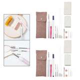 Maxbell Embroidery Punch Needle Set Sturdy Handmade for Children Adults Cross Stitch Pink