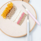 Maxbell Embroidery Punch Needle Set Sturdy Handmade for Children Adults Cross Stitch Pink