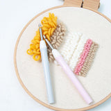 Maxbell Embroidery Punch Needle Set Sturdy Handmade for Children Adults Cross Stitch Pink