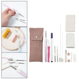 Maxbell Embroidery Punch Needle Set Sturdy Handmade for Children Adults Cross Stitch Pink