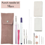 Maxbell Embroidery Punch Needle Set Sturdy Handmade for Children Adults Cross Stitch Pink