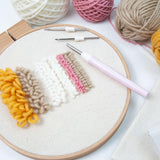 Maxbell Embroidery Punch Needle Set Sturdy Handmade for Children Adults Cross Stitch Gray