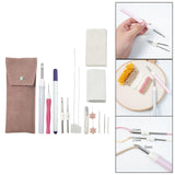 Maxbell Embroidery Punch Needle Set Sturdy Handmade for Children Adults Cross Stitch Gray