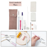 Maxbell Embroidery Punch Needle Set Sturdy Handmade for Children Adults Cross Stitch Gray