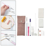 Maxbell Embroidery Punch Needle Set Sturdy Handmade for Children Adults Cross Stitch Gray