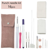 Maxbell Embroidery Punch Needle Set Sturdy Handmade for Children Adults Cross Stitch Gray
