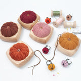 Maxbell Pincushion Kit Durable Pumpkin Shaped for Quilting Embroidery Craft Projects Brown