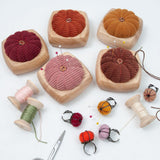 Maxbell Pincushion Kit Durable Pumpkin Shaped for Quilting Embroidery Craft Projects Brown