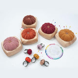 Maxbell Pincushion Kit Durable Pumpkin Shaped for Quilting Embroidery Craft Projects Brown