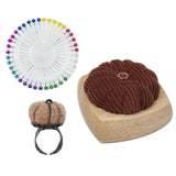 Maxbell Pincushion Kit Durable Pumpkin Shaped for Quilting Embroidery Craft Projects Brown