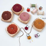 Maxbell Pincushion Kit Durable Pumpkin Shaped for Quilting Embroidery Craft Projects Brown