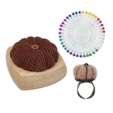 Maxbell Pincushion Kit Durable Pumpkin Shaped for Quilting Embroidery Craft Projects Brown