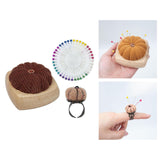 Maxbell Pincushion Kit Durable Pumpkin Shaped for Quilting Embroidery Craft Projects Brown