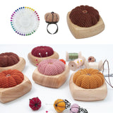 Maxbell Pincushion Kit Durable Pumpkin Shaped for Quilting Embroidery Craft Projects Brown