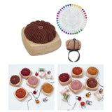 Maxbell Pincushion Kit Durable Pumpkin Shaped for Quilting Embroidery Craft Projects Brown