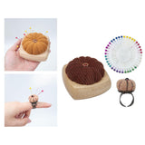 Maxbell Pincushion Kit Durable Pumpkin Shaped for Quilting Embroidery Craft Projects Brown