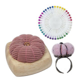 Maxbell Pincushion Kit Durable Pumpkin Shaped for Quilting Embroidery Craft Projects Pink