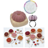 Maxbell Pincushion Kit Durable Pumpkin Shaped for Quilting Embroidery Craft Projects Pink