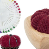 Maxbell Pincushion Kit Durable Pumpkin Shaped for Quilting Embroidery Craft Projects Dark Red