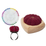 Maxbell Pincushion Kit Durable Pumpkin Shaped for Quilting Embroidery Craft Projects Dark Red