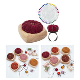 Maxbell Pincushion Kit Durable Pumpkin Shaped for Quilting Embroidery Craft Projects Dark Red