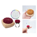 Maxbell Pincushion Kit Durable Pumpkin Shaped for Quilting Embroidery Craft Projects Dark Red