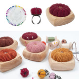 Maxbell Pincushion Kit Durable Pumpkin Shaped for Quilting Embroidery Craft Projects Dark Red