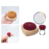 Maxbell Pincushion Kit Durable Pumpkin Shaped for Quilting Embroidery Craft Projects Dark Red