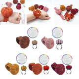 Maxbell Wrist Pincushion Kit Pumpkin Shaped for Needlework Embroidery Craft Projects Brown