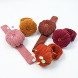 Maxbell Wrist Pincushion Kit Pumpkin Shaped for Needlework Embroidery Craft Projects Brown