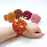 Maxbell Wrist Pincushion Kit Pumpkin Shaped for Needlework Embroidery Craft Projects Brown