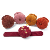 Maxbell Wrist Pincushion Kit Pumpkin Shaped for Needlework Embroidery Craft Projects Brown