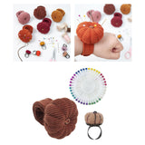 Maxbell Wrist Pincushion Kit Pumpkin Shaped for Needlework Embroidery Craft Projects Brown