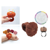 Maxbell Wrist Pincushion Kit Pumpkin Shaped for Needlework Embroidery Craft Projects Brown