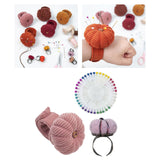 Maxbell Wrist Pincushion Kit Pumpkin Shaped for Needlework Embroidery Craft Projects Pink