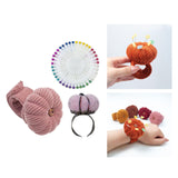 Maxbell Wrist Pincushion Kit Pumpkin Shaped for Needlework Embroidery Craft Projects Pink