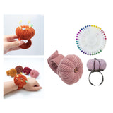 Maxbell Wrist Pincushion Kit Pumpkin Shaped for Needlework Embroidery Craft Projects Pink